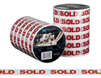 Packing Tape Sold, White/Red, 24mm x 100m x 50 Micron 1 X Roll